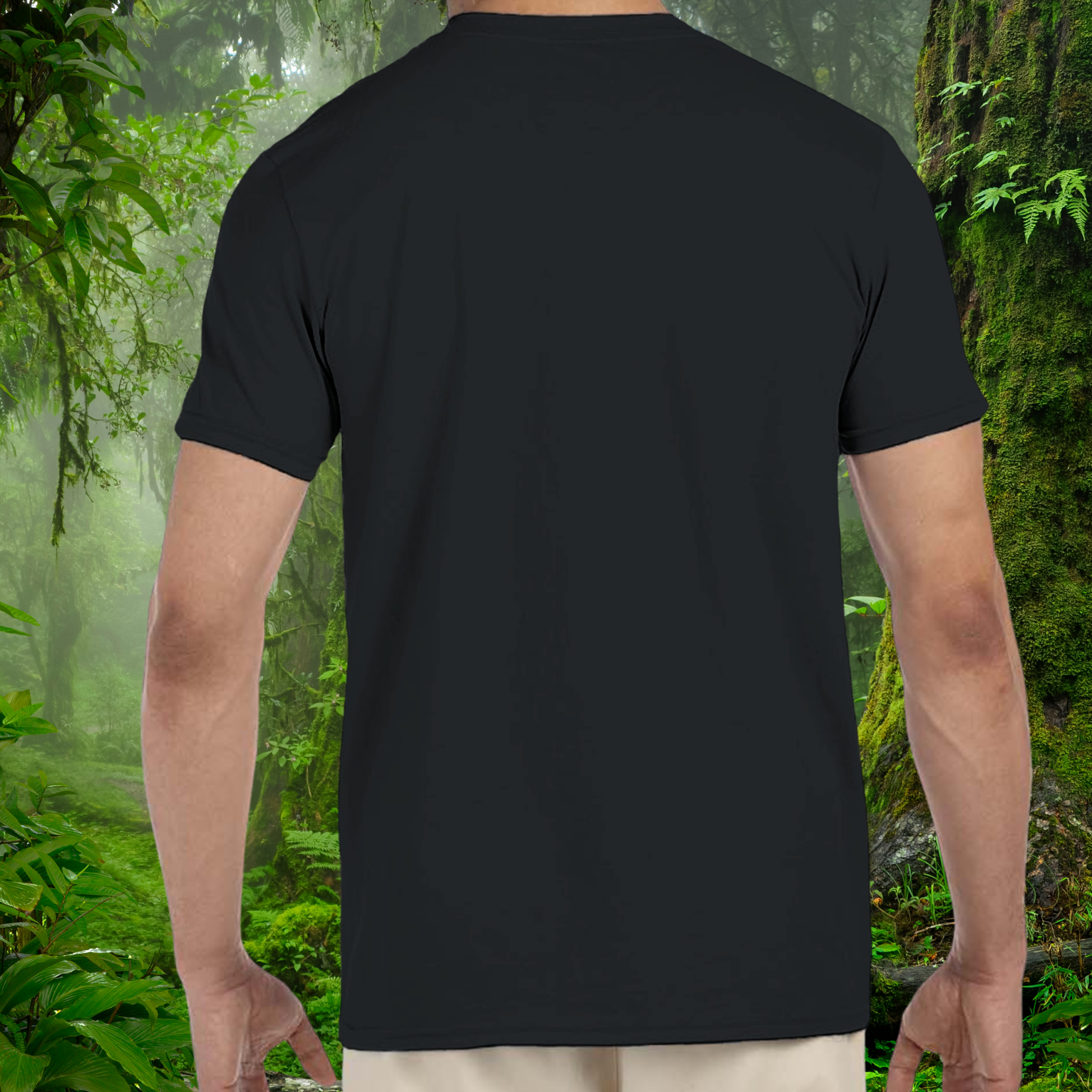 Back view of the black Ball Python shirt from the Keeper Collection