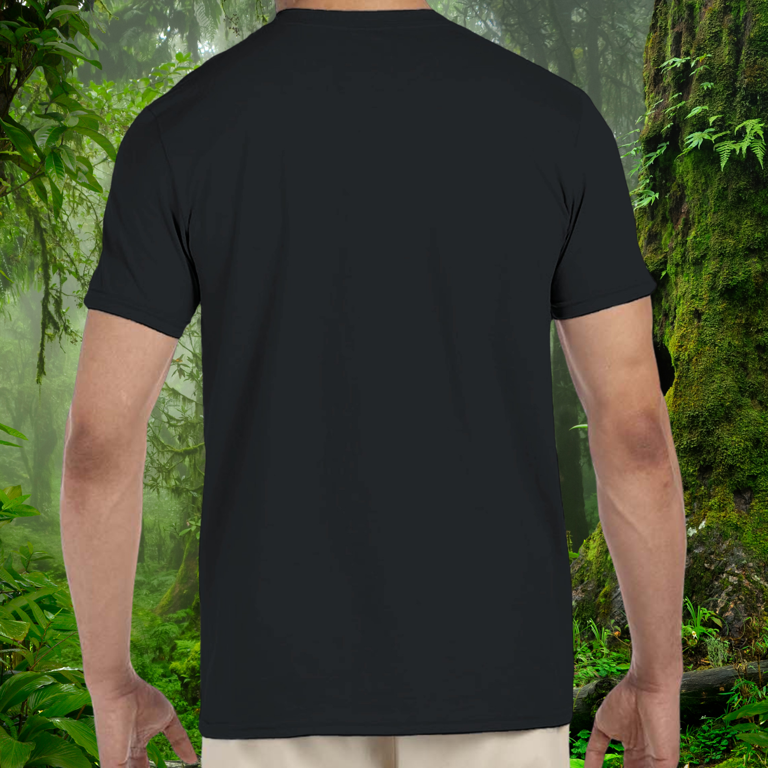 Back view of the black Leopard Gecko shirt from the Keeper Collection