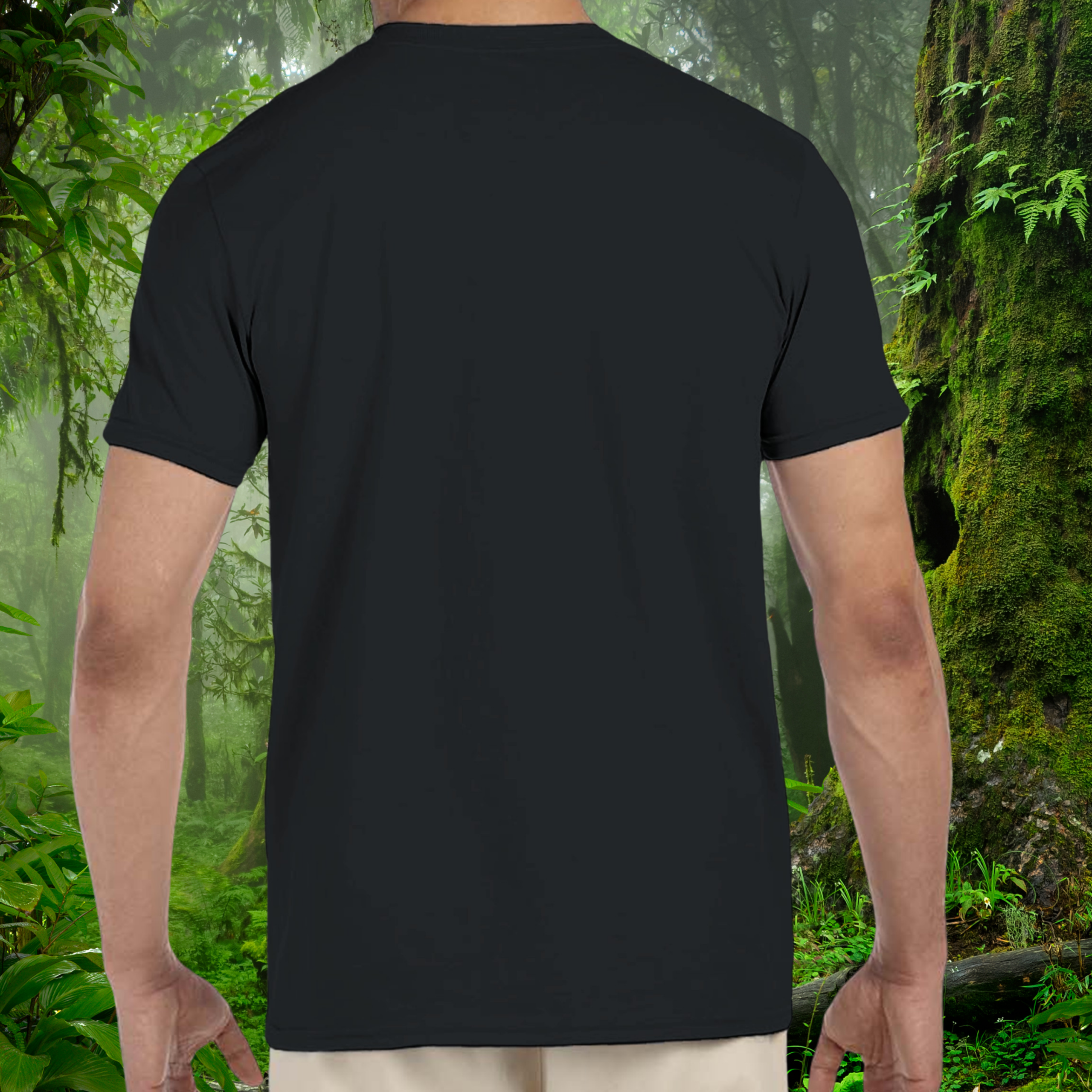 Back view of the black Greek Tortoise shirt from the Keeper Collection
