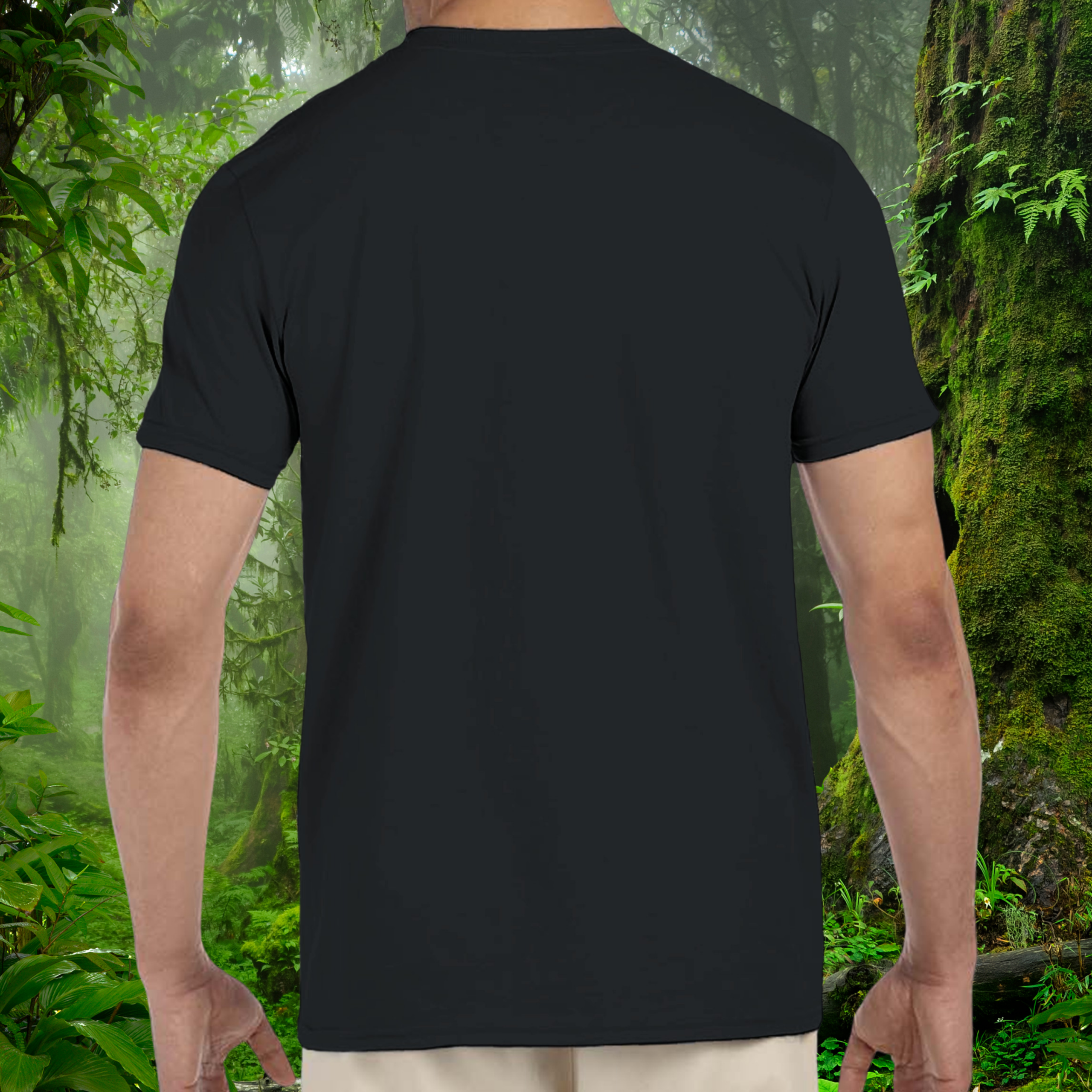 Back view of the black Hognose Snake shirt from the Keeper Collection
