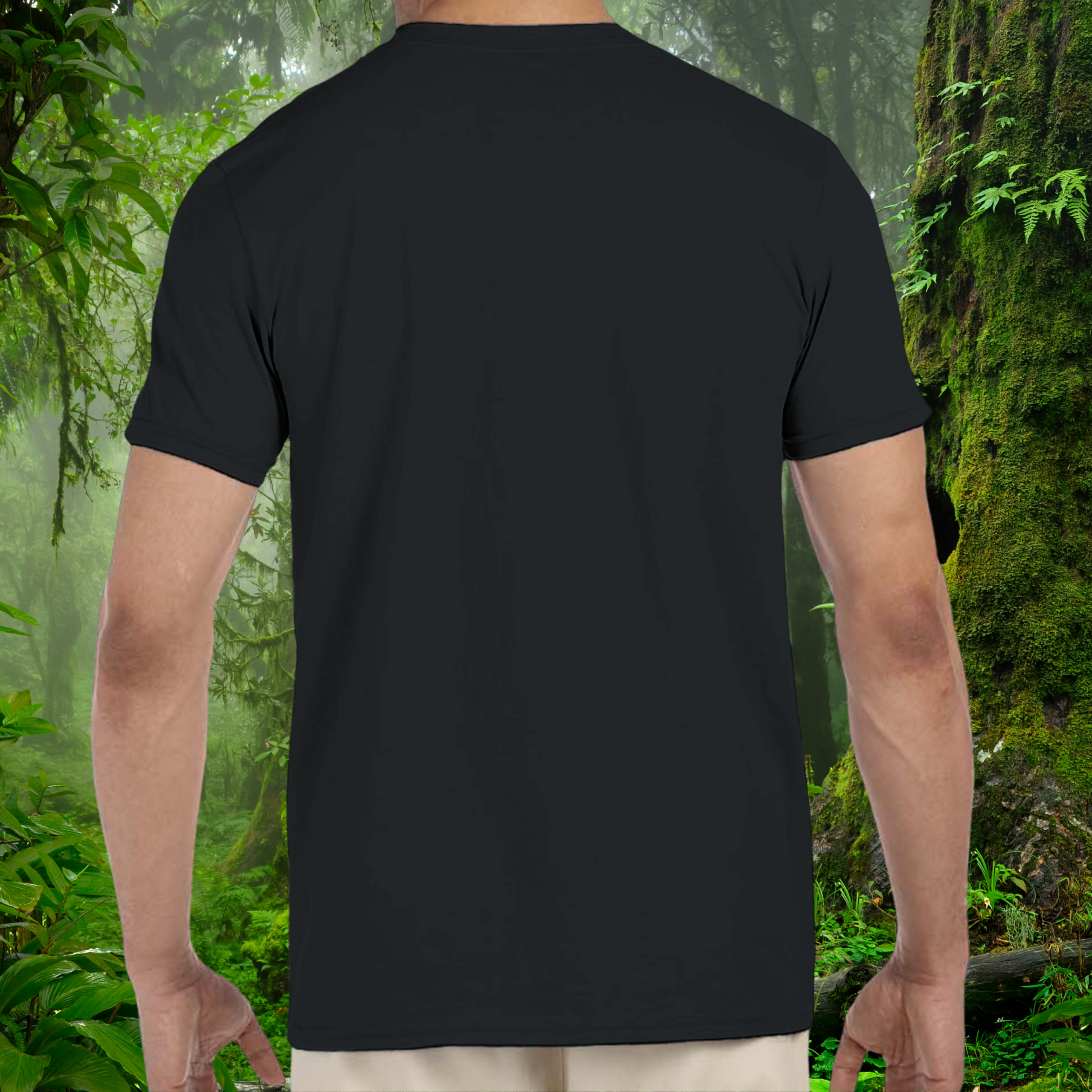 Back view of the black Gargoyle Gecko shirt from the Keeper Collection