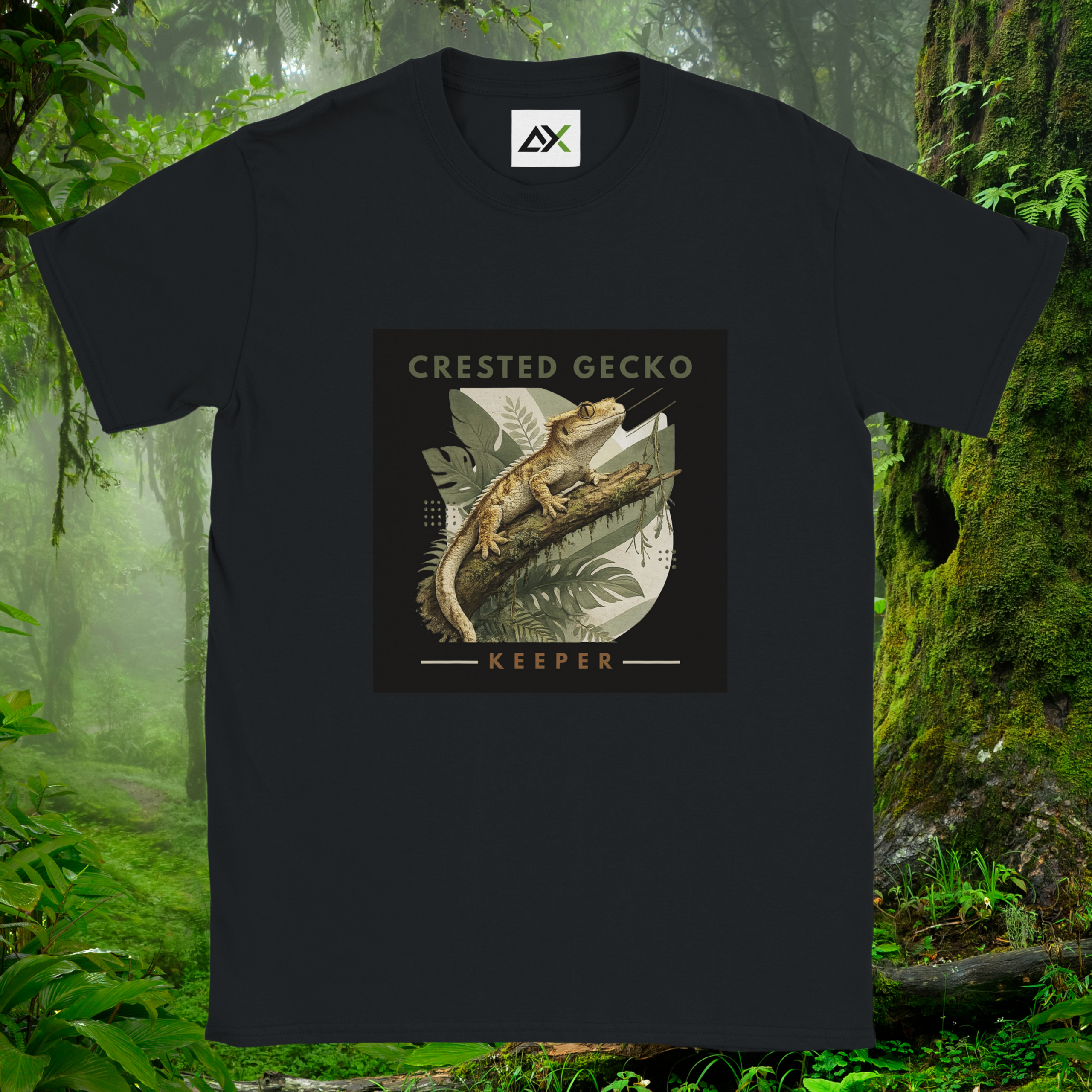 Black Crested Gecko shirt from the Keeper Collection