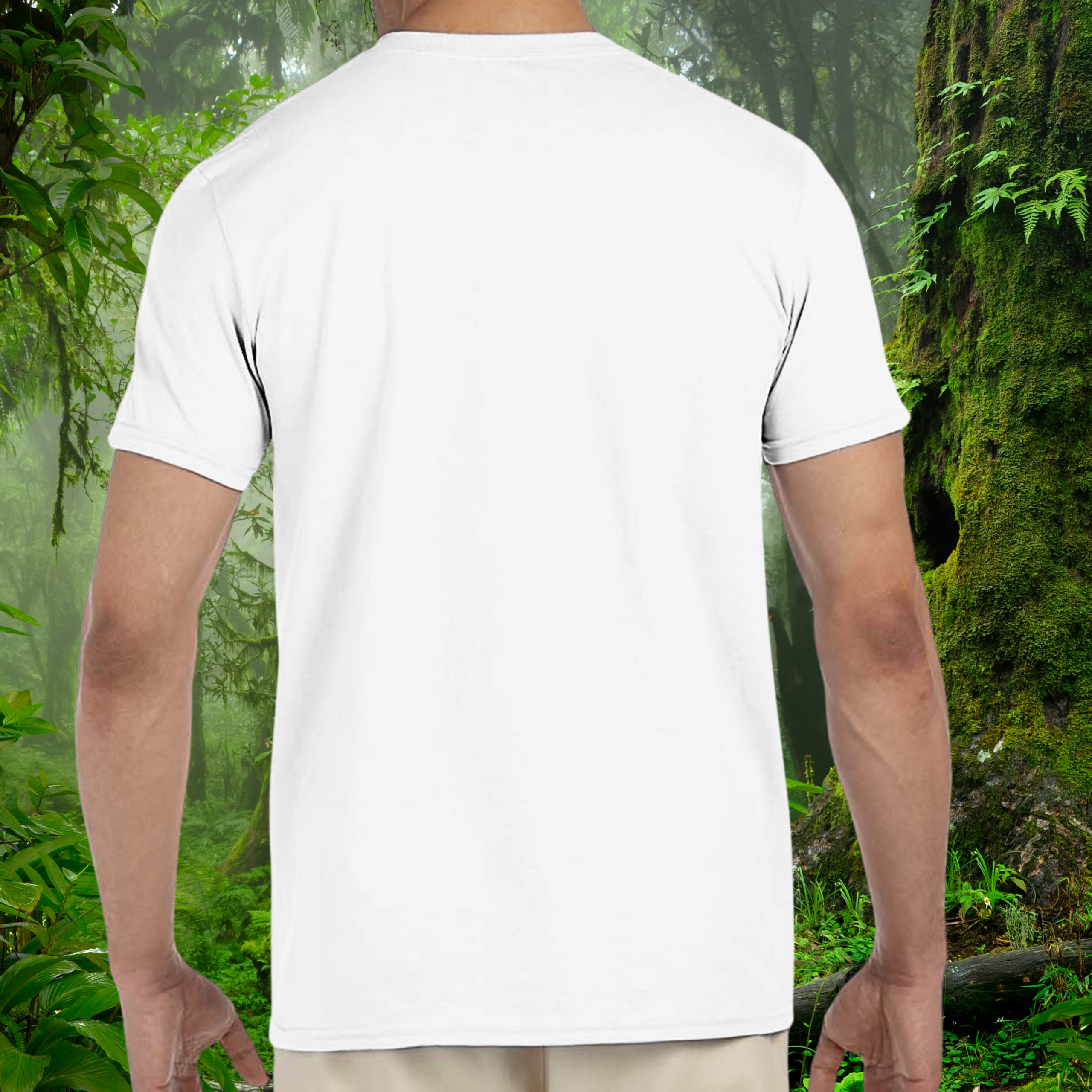 Back view of the white Leopard Gecko shirt from the Keeper Collection