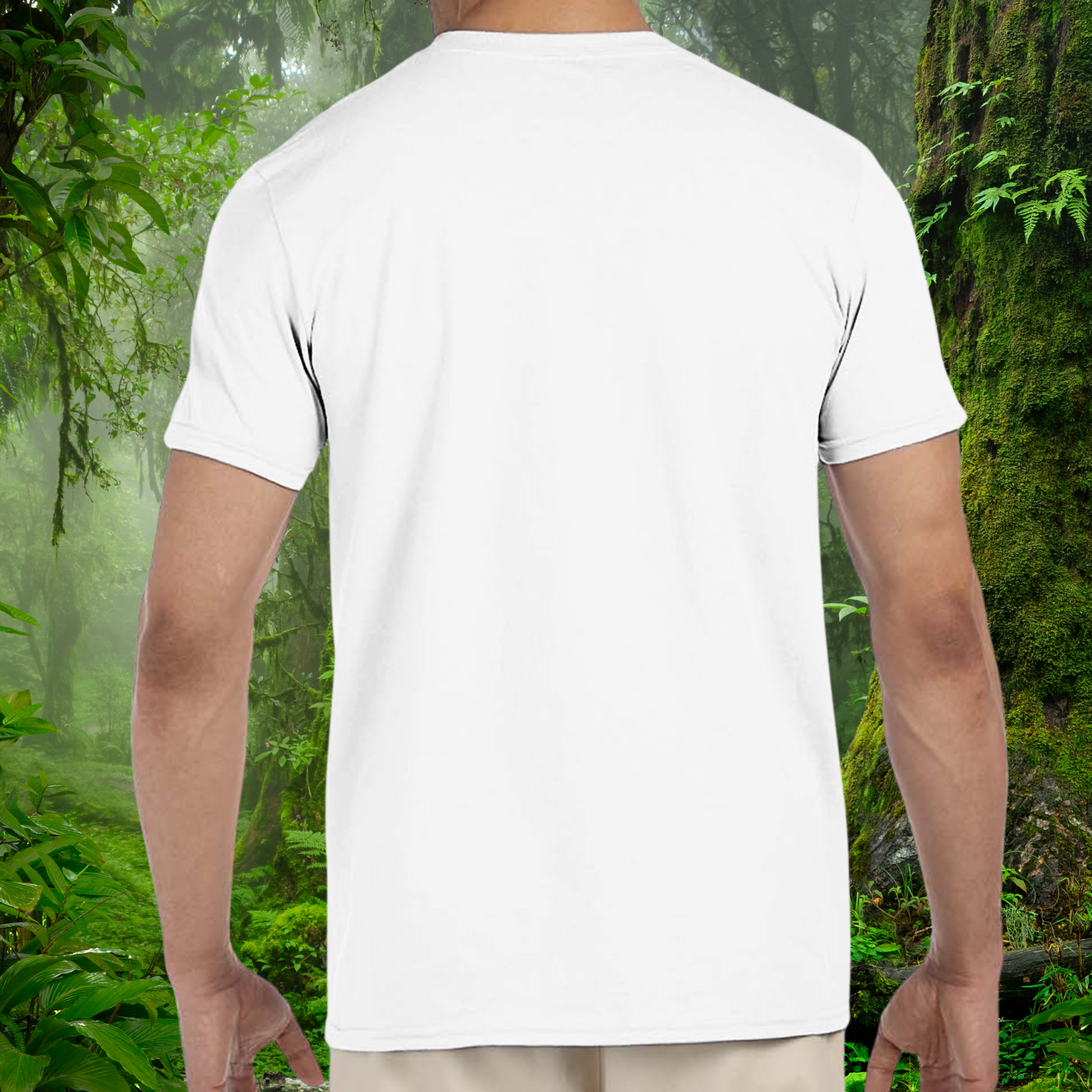 Back view of the white Hognose Snake shirt from the Keeper Collection
