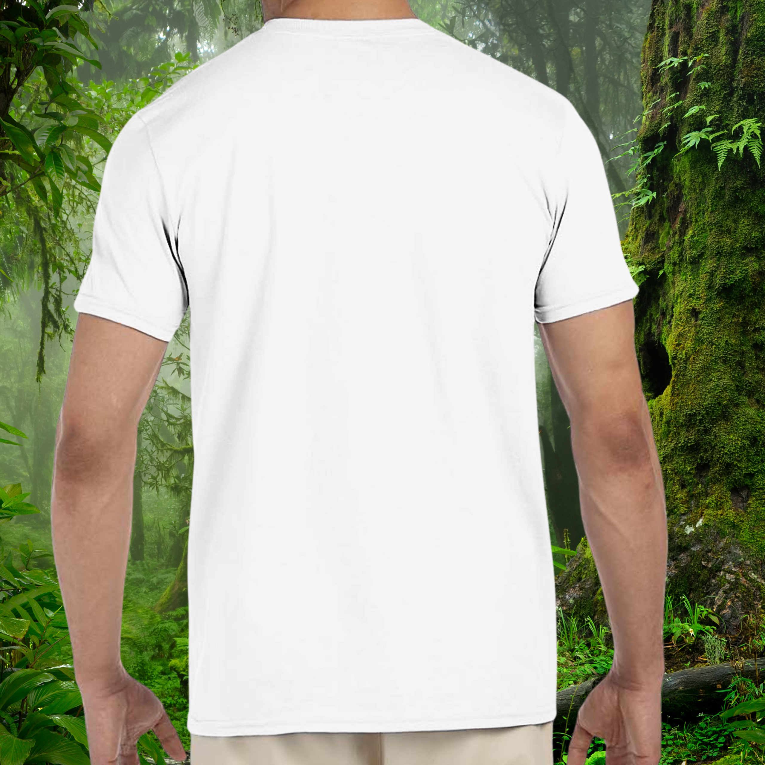Back view of the white Green Tree Python shirt from the Keeper Collection