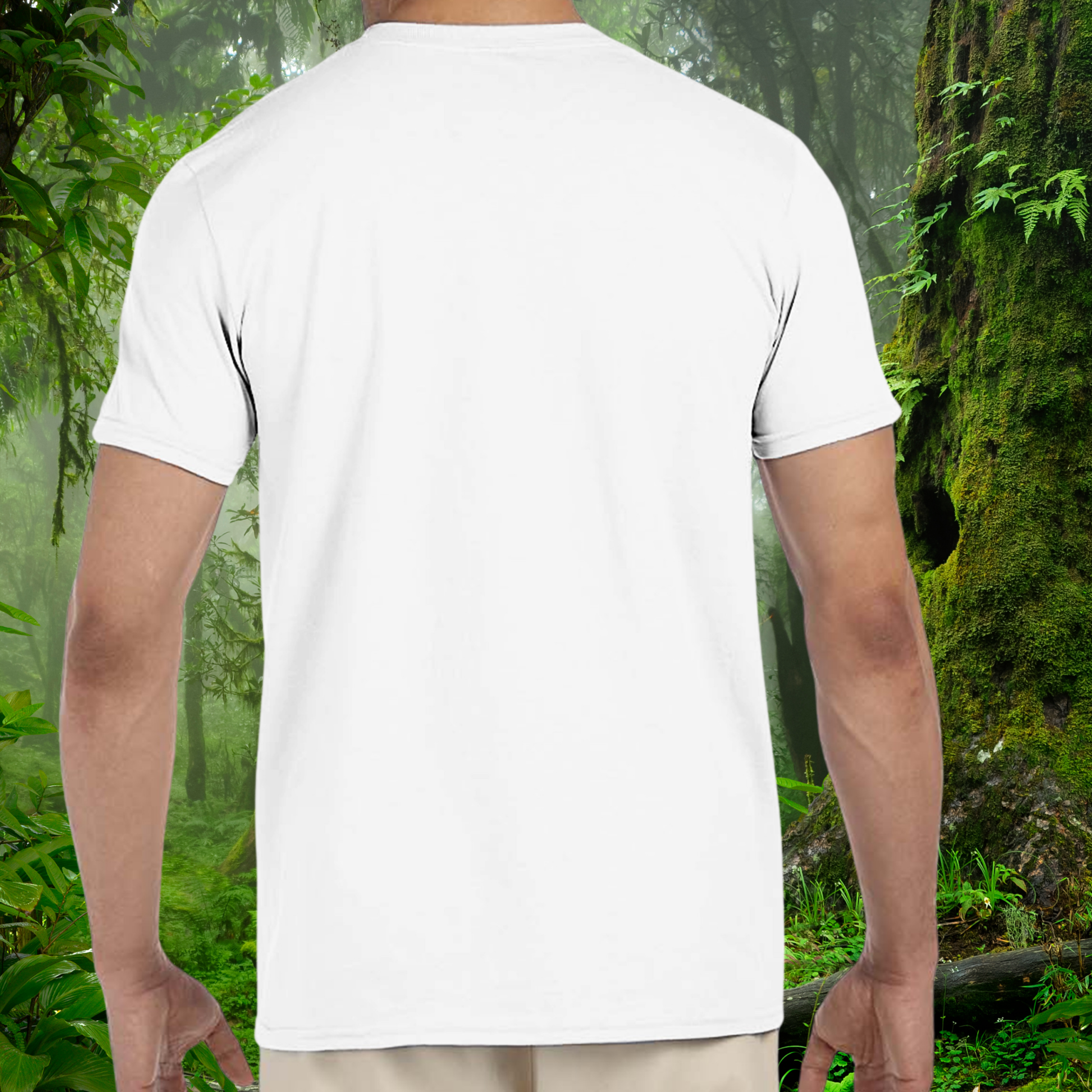 Back view of the white Crested Gecko shirt from the Keeper Collection