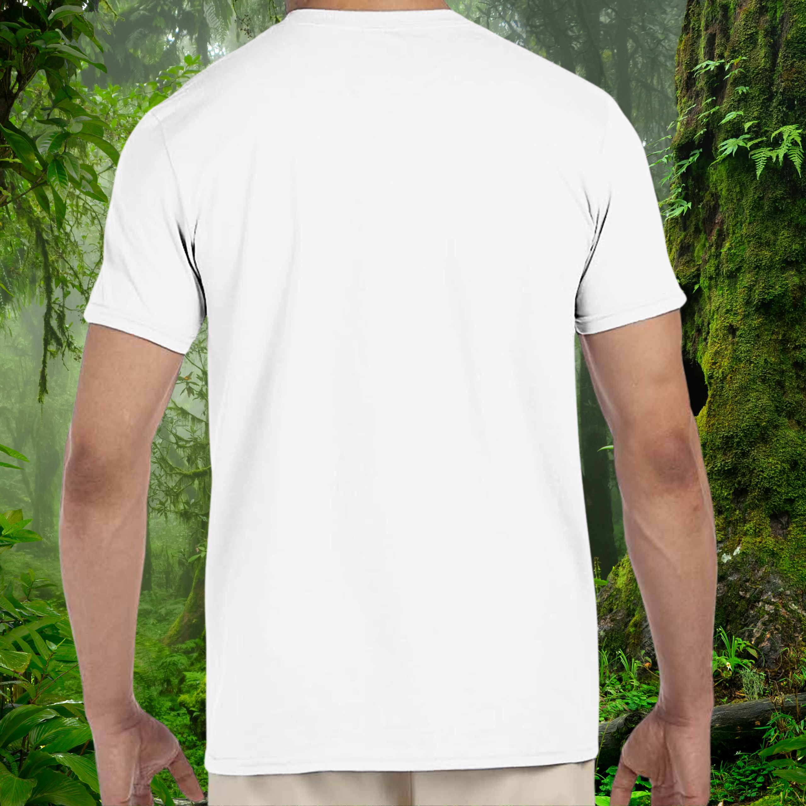 Back view of the white Bearded Dragon shirt from the Keeper Collection