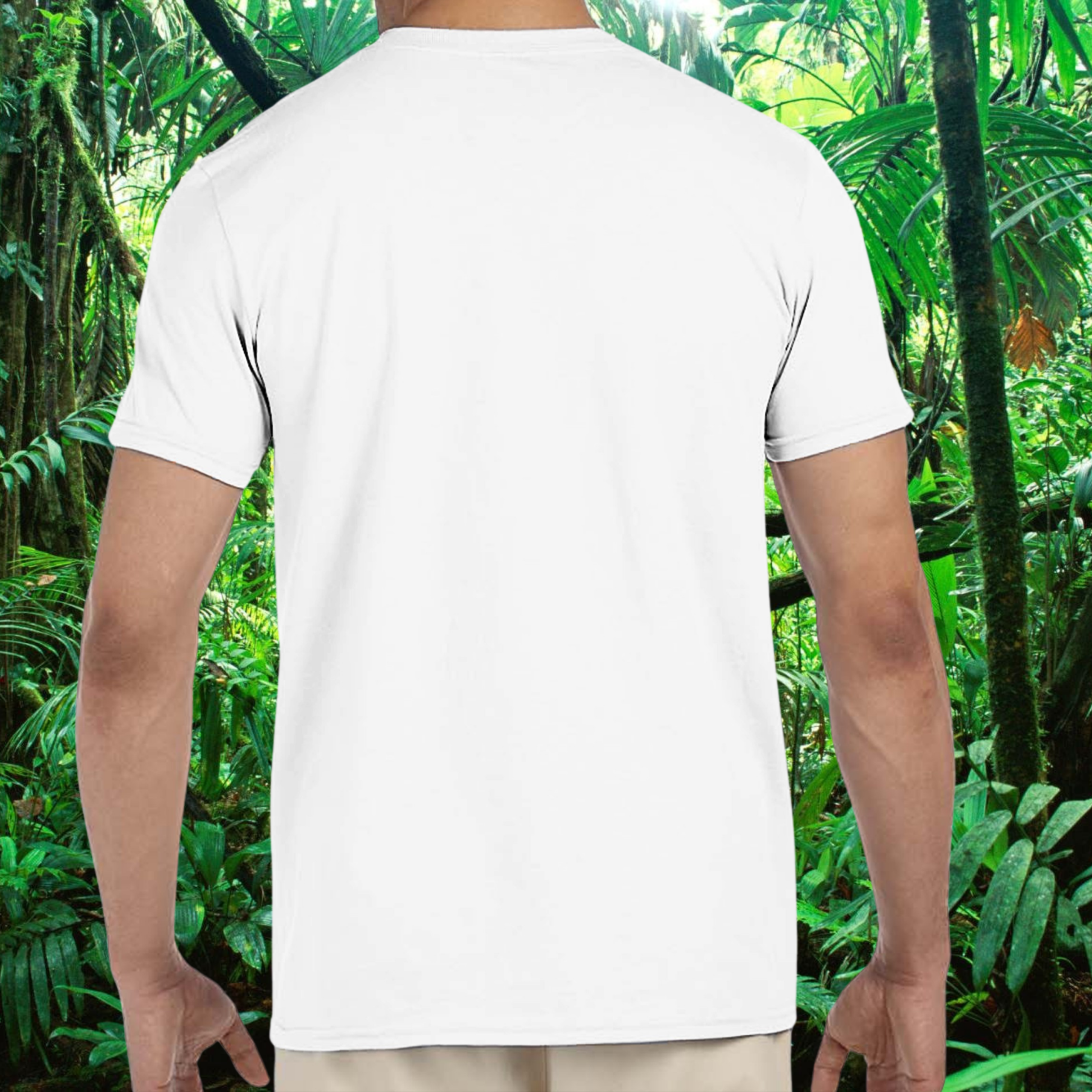 Back view of the white Leopard Gecko shirt from the Life is better Collection