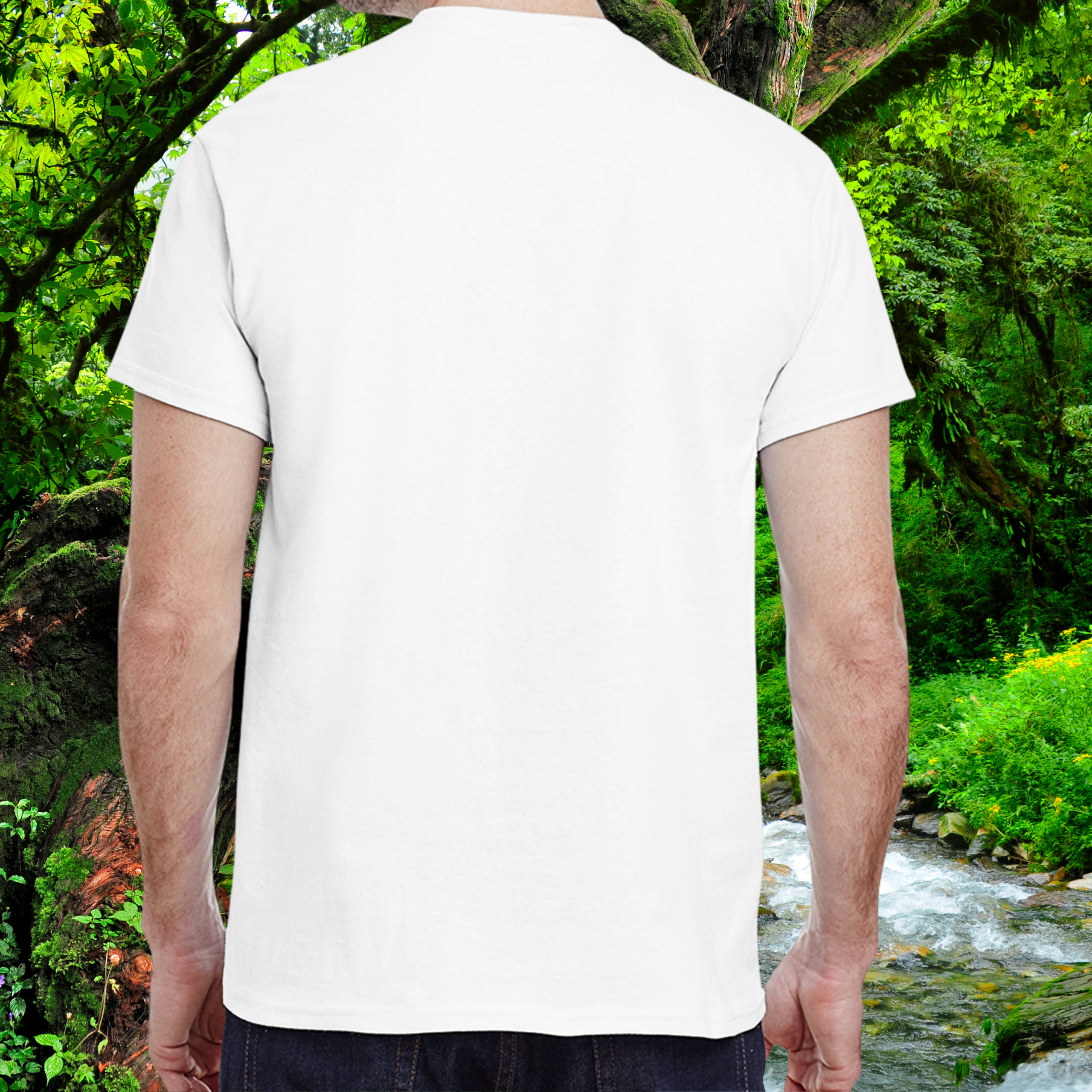 Back view of the white Gecko shirt from the Life is better Collection