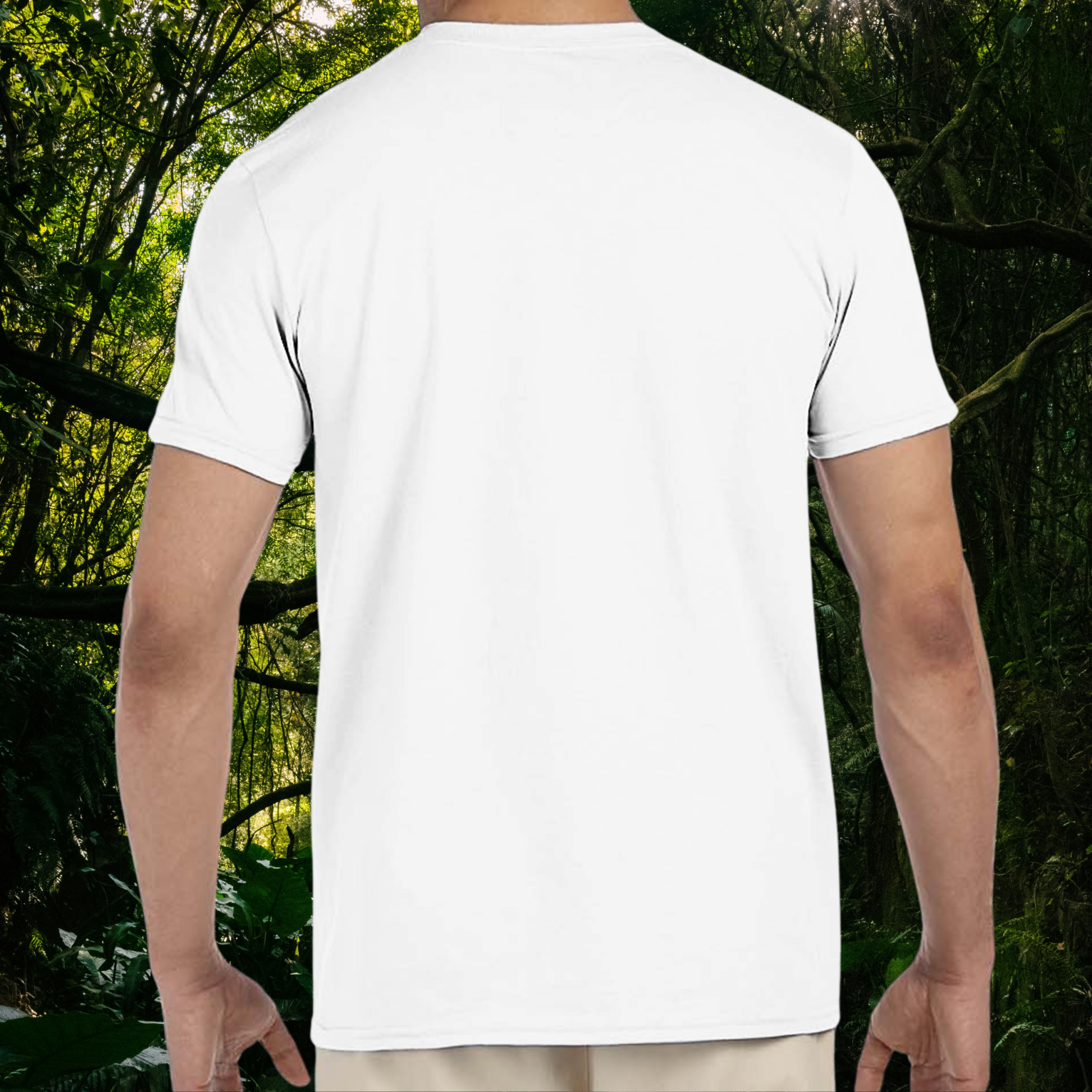 Back view of white Leopard Gecko Addict shirt