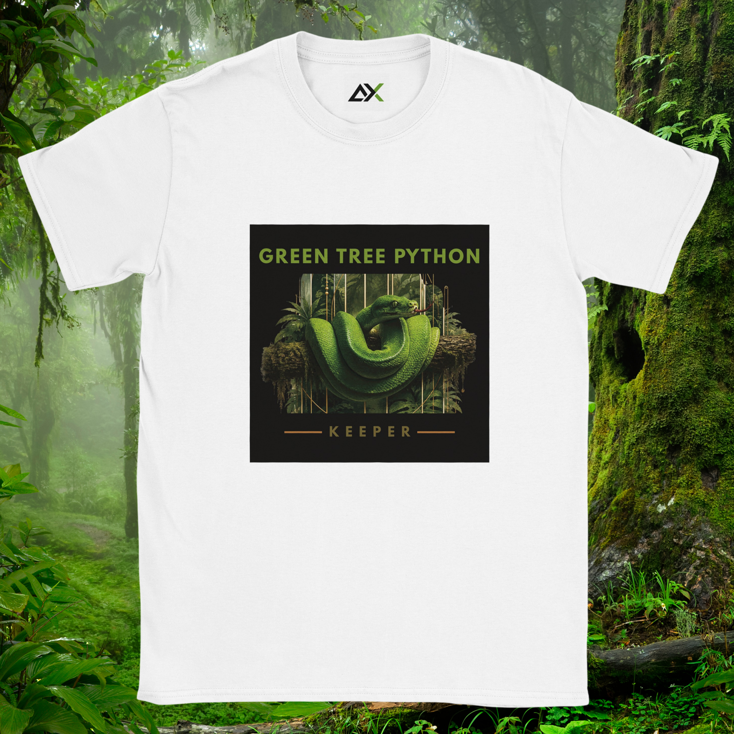 White Green Tree Python shirt from the Keeper Collection