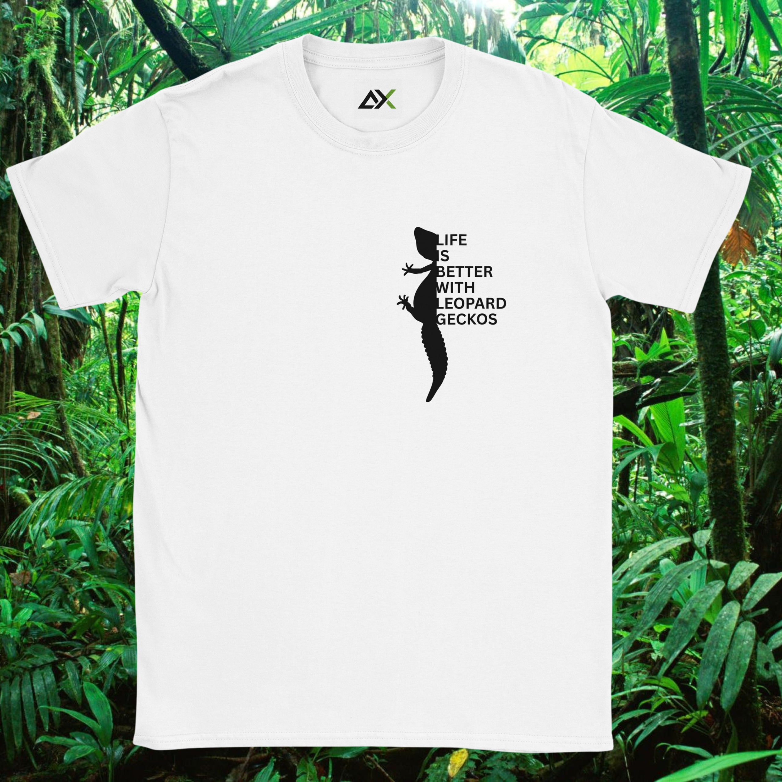White Leopard Gecko shirt from the Life is better Collection