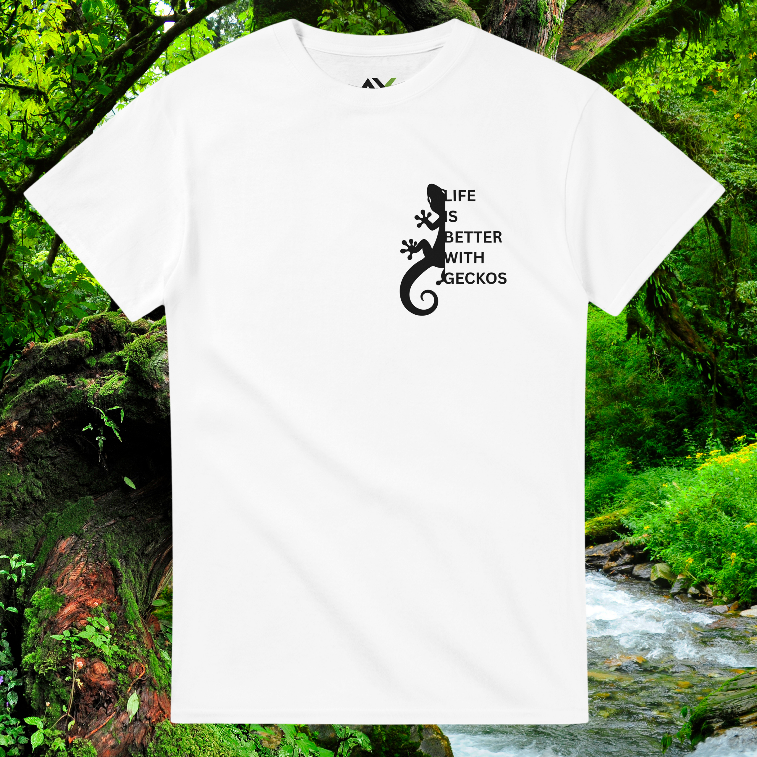 White Gecko shirt from the Life is better Collection